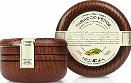 Shaving Cream 'Tabacco Verde' - Mondial Shaving Cream Wooden Bowl — photo N1