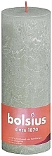 Fragrances, Perfumes, Cosmetics Cylinder Candle Rustic Shine Foggy Green, 190/68 mm - Bolsius Candle