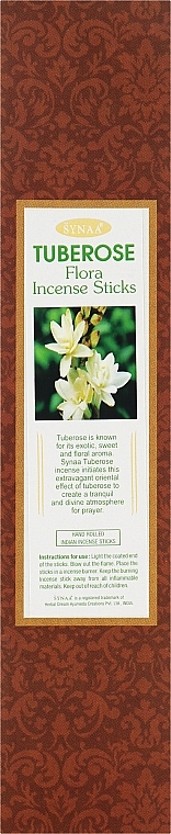 Tuberose Incense Sticks - Synaa Flora Incense Sticks Tuberose — photo N2