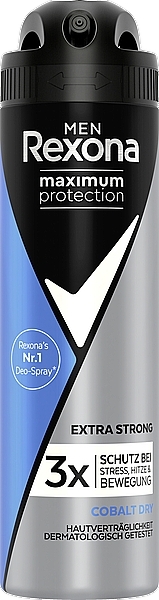 Maximum Protection Antiperspirant Spray - Rexona Men Maximum Protection Antitranspirant-Spray Cobalt Dry — photo N1