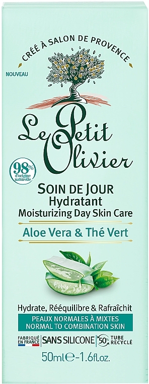 Intensive Hydration Day Cream - Le Petit Olivier Moisturizing Day Care Aloe Vera & Green Tea — photo N3