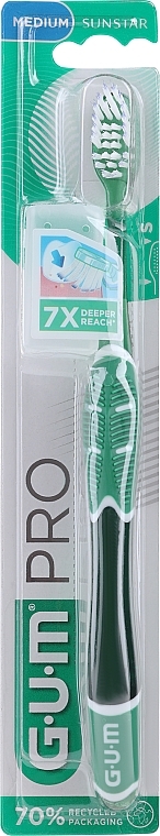 Technique Pro Medium-Hard Toothbrush, green - G.U.M Medium Compact Toothbrush — photo N1