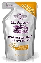 Fragrances, Perfumes, Cosmetics Liquid Marseille Soap in Doypack "Orange" - Ma Provence Liquid Marseille Soap Orange