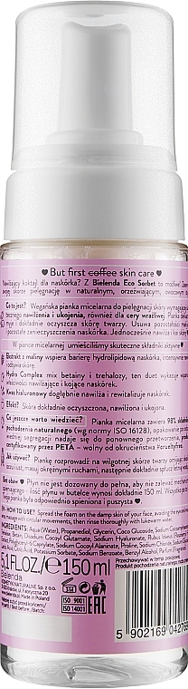 Raspberry Face Foam - Bielenda Eco Sorbet Moisturizing & Soothing Micellar Foam Cleanser — photo N2