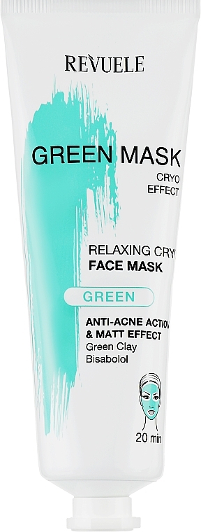 Face Mask - Revuele Anti-Acne Green Face Mask Cryo Effect — photo N1