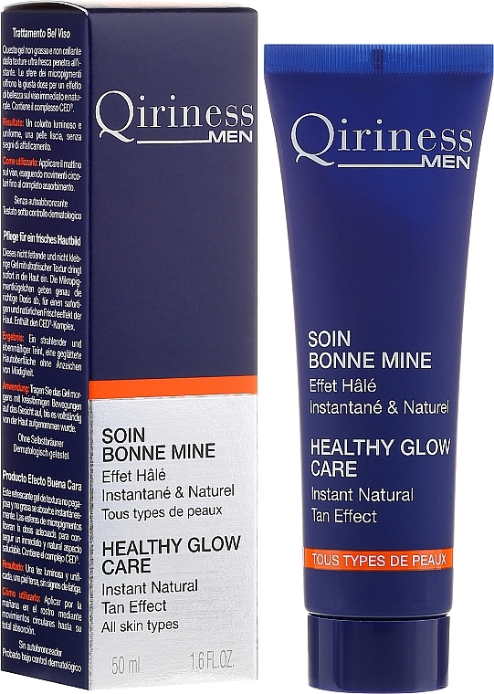 Refreshing Toning Face Gel - Qiriness Men Healthy Glow Care Instant Natural Tan Effect — photo N1