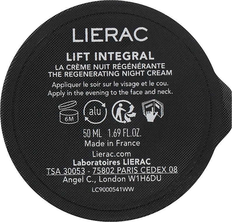 Revitalizing Night Face Cream - Lierac Lift Integral The Regenerating Night Cream Refill (refill) — photo N1