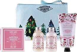 Fragrances, Perfumes, Cosmetics Set - Institut Karite Rose Mademoiselle (sh/gel/50ml + b/milk/50ml + h/cr/75ml + soap/100g)