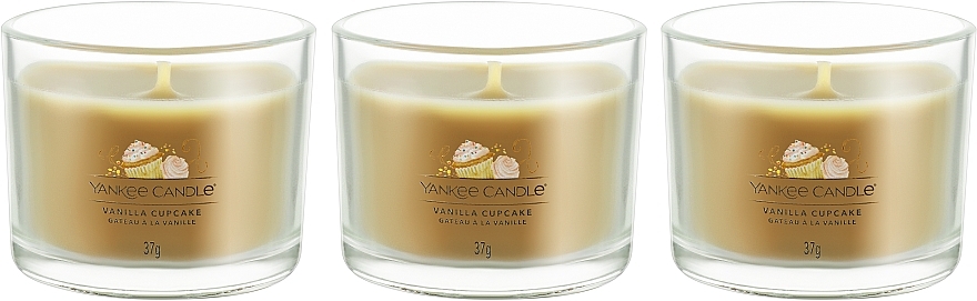 Scented Candle Set "Vanilla Cupcake" - Yankee Candle Vanilla Cupcake (candle/3x37g) — photo N2