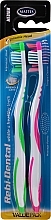 Toothbrush Rebi-Dental M56, medium, green + pink - Mattes — photo N1
