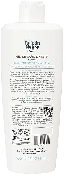 Micellar Gel for Dry & Rough Skin - Tulipan Negro Micellar For Dry & Rough Skin Body Wash — photo N8