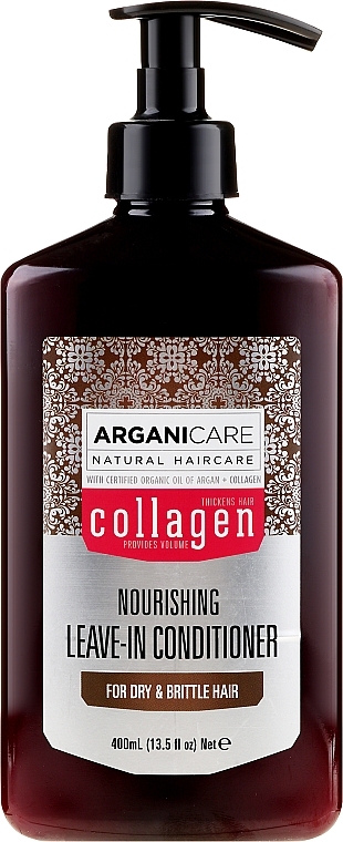 Leave-In Conditioner for Dry and Fragile Hair - Arganicare Collagen Nourishing Leave-In Conditioner — photo N1