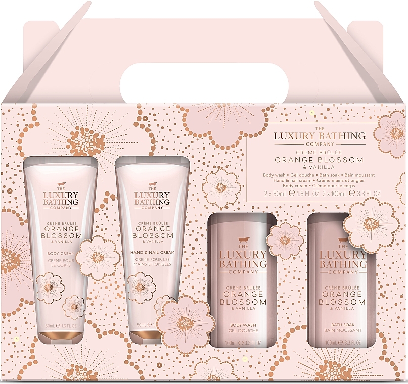 Set, 4 products - Grace Cole The Luxury Bathing Creme Brulee, Orange Blossom & Vanilla Top To Toe Essentials Set — photo N1