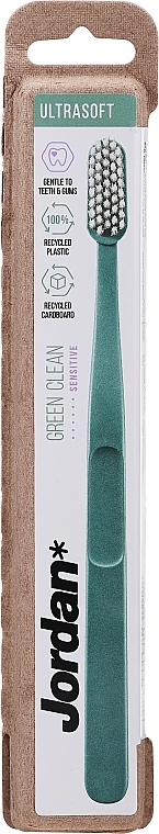 Toothbrush, ultra soft, green - Jordan Green Clean Ultrasoft — photo N2