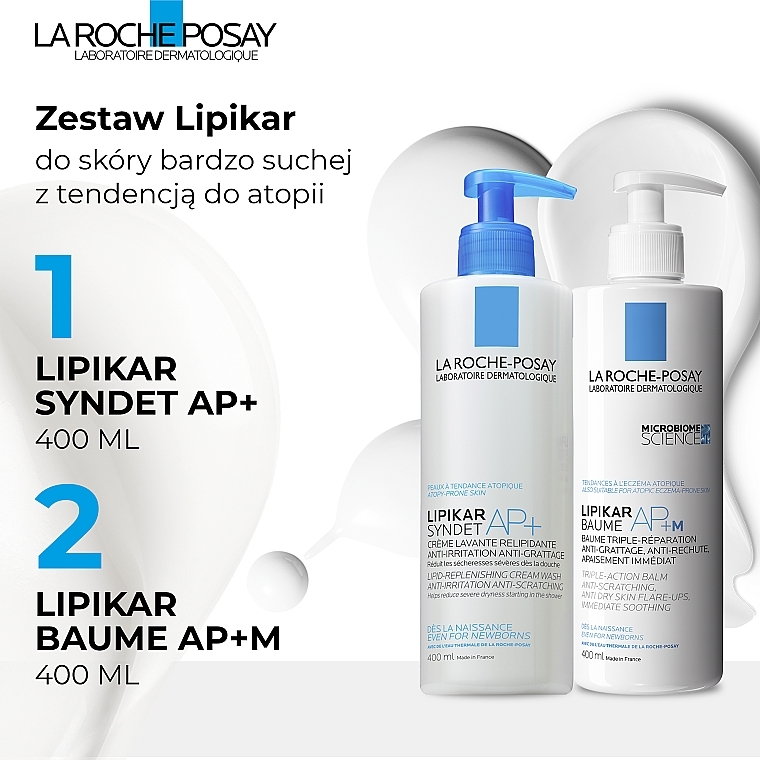 La Roche-Posay Lipikar (cr/400ml + balm/400ml) - Set for Dry Skin Prone to Atopy — photo N2