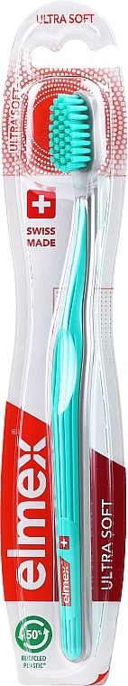 Toothbrush, ultra soft, turquoise - Elmex Swiss Made Ultra Soft Toothbrush — photo N3