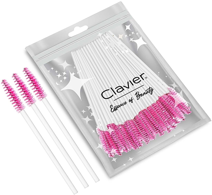 Lash & Brow Brush, light pink and white - Clavier — photo N1