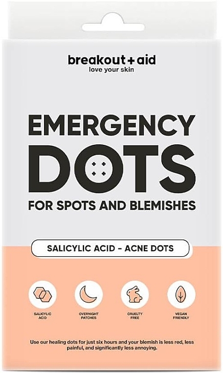 Salicylic Acid Anti-Breakout Patches - Breakout + Aid Emergency Dots For Spots And Blemishes With Salicylic Acid — photo N1