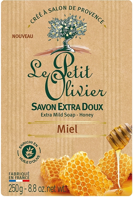 Extra Mild Soap with Honey Extract - Le Petit Olivier Extra mild soap Honey — photo N1