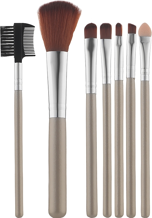 Makeup Brush Set, 7 pcs, golden - Avenir Cosmetics — photo N1