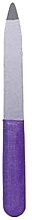 Nail File, stainless steel, 10 cm, shiny purple, in blister - Titania — photo N2