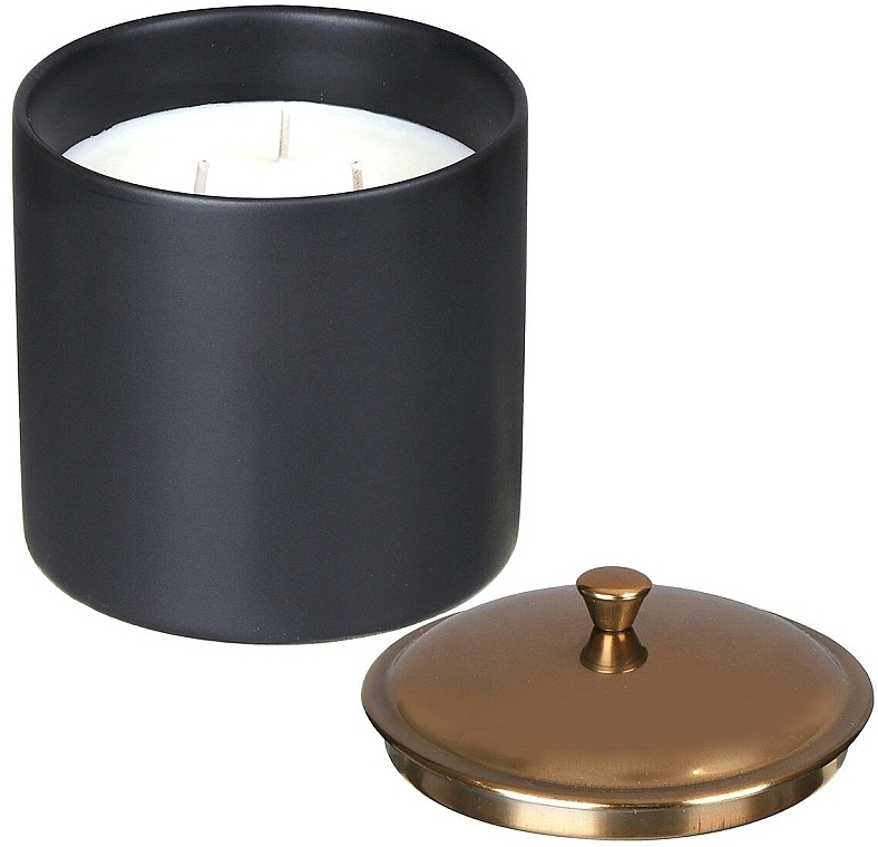 Scented Candle 'Bergamot & Mahogany', 3 wicks - Paddywax Hygge Ceramic Candle Black Bergamot & Mahogony — photo N2
