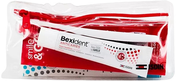 Toothpaste - Isdin Bexident Smile&Go Anticaries Kit (toothpaste/25ml + toothbrush/1pcs + bag/1pcs) — photo N1