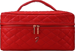 Fragrances, Perfumes, Cosmetics Quilted Makeup Bag, red, medium, A6152VT - Janeke