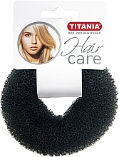 Voluminous Hair Bun Maker, black, 8 cm - Titania — photo N1