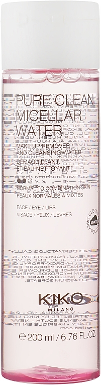 Micellar Water for Normal & Combination Skin - Kiko Milano Pure Clean Micellar Water — photo N2