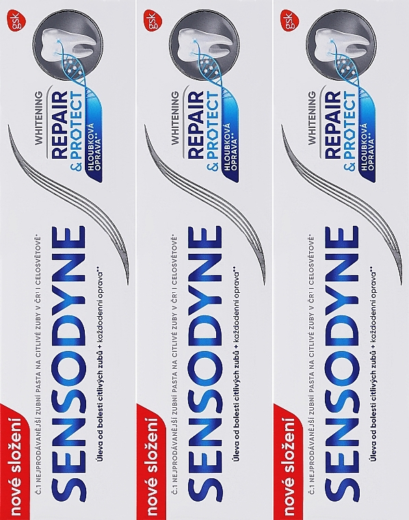 Set - Sensodyne Repair&Protect Whitening (toothpaste/3x75ml) — photo N1