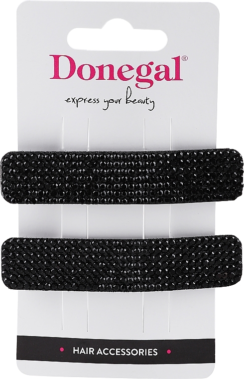 Hair Clips, black with black stones - Donegal — photo N1