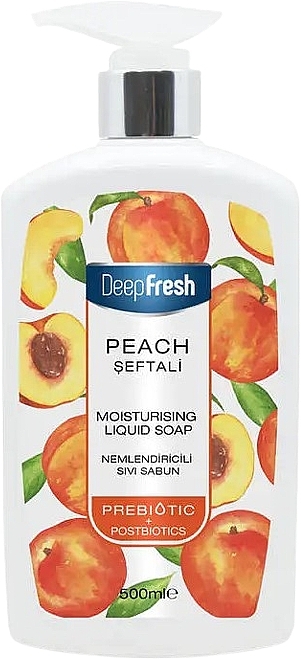 Peach Liquid Hand Soap - Aksan Deep Fresh Prebiotics Moisturising Liquid Soap Peach — photo N1