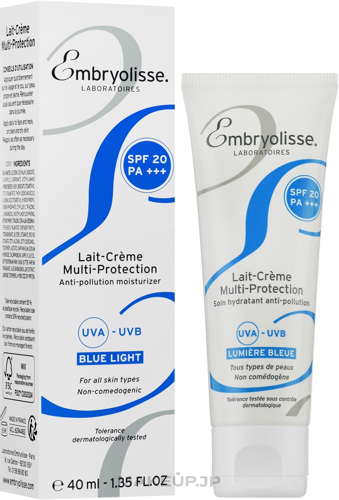 Multiprotective Face Cream Milk - Embryolisse Multi-Protection Milk-Cream SPF20 PA+++ — photo 40 ml