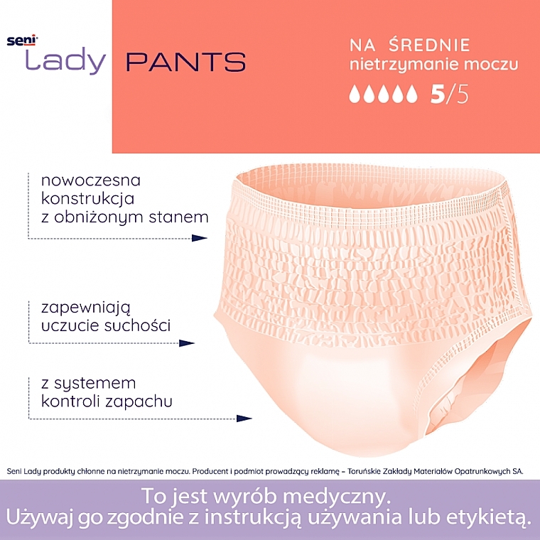 Women Absorbent Panties L, 100-135 cm, 10 pcs - Art Lady Pants — photo N6