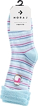 Women Winter Terry Socks, CSL450-038, blue striped - Moray Frotte — photo N2