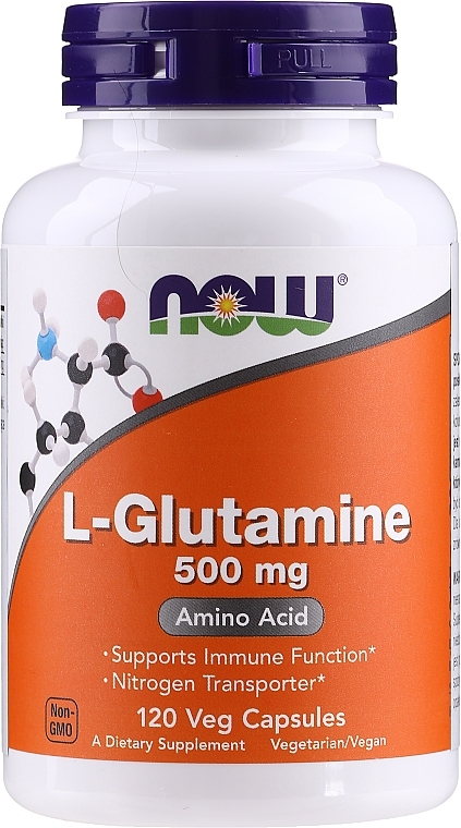 Dietary Supplement "L-Glutamine Amino Acid", 500mg - Now Foods L-Glutamine — photo N3