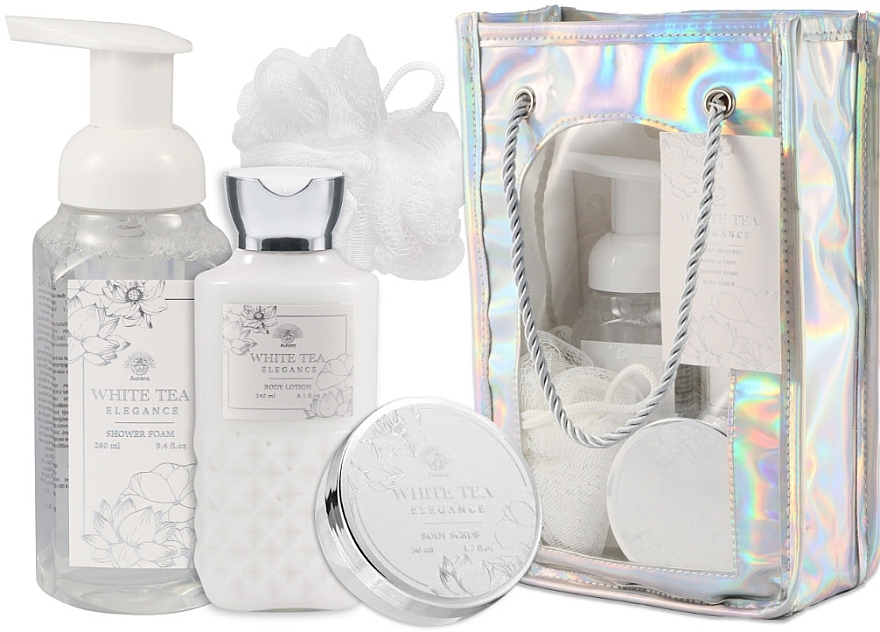 セット - Aurora White Tea Elegance (sh/foam/270ml + b/lotion/240ml + b/scrub/50ml + washcloth) — photo N1