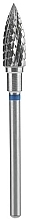 Carbide Nail Drill Bit 'Flame', blue, diameter 5 mm, work part 13.5 mm - Staleks Pro Expert — photo N1