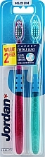 Toothbrush, medium, green+pink - Jordan Target Teeth Toothbrush — photo N2