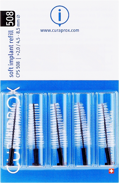 Set of Interdental Brushes for Implants, CPS 508, 5pcs - Curaprox Soft Implant  — photo N1