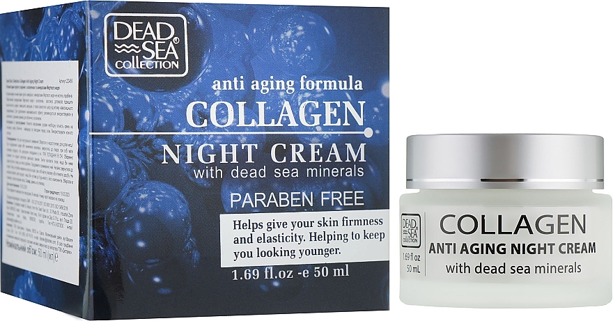 Anti-Aging Night Cream with Collagen & Dead Sea Minerals - Dead Sea Collection Anti Aging Formula Collagen Night Cream — photo N1