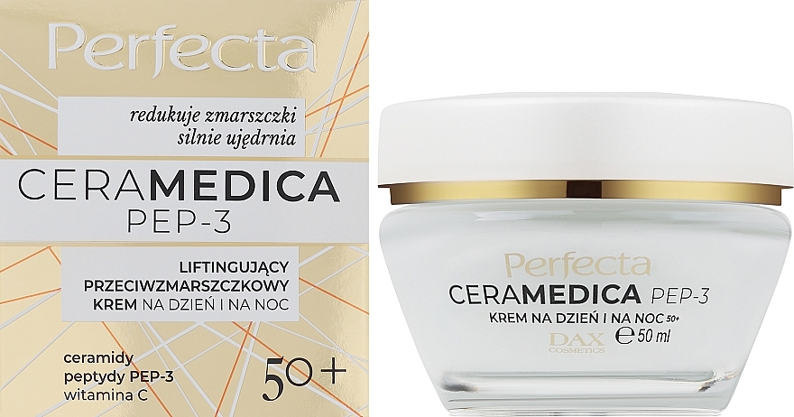 Day & Night Anti-Wrinkle Cream 50+ - Perfecta Ceramedica Pep-3 Lifting Anti-Aging Face Cream 50+ — photo N2