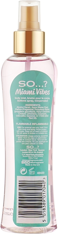 Body Spray - So…? Miami Vibes Body Mist — photo N4