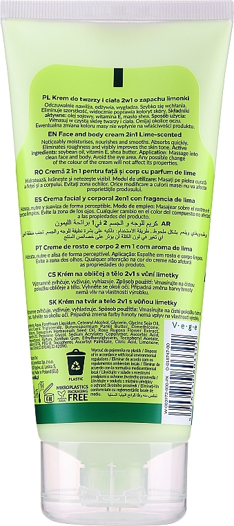 Face & Body Cream with Lime Scent - Delia Fruit Me Up! Face & Body Cream 2in1 Lime Scented — photo N2