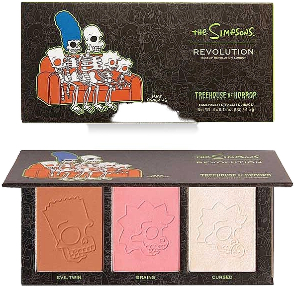 Face Makeup Palette - Makeup Revolution The Simpsons Treehouse of Horror Face Palette Spooktacular — photo N1