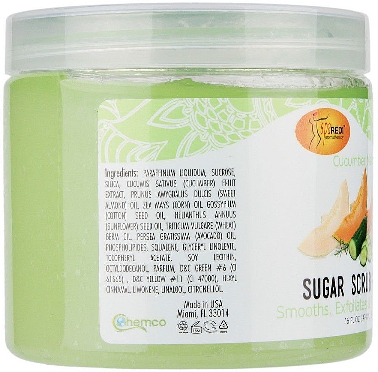 Body Sugar Scrub - SpaRedi Sugar Scrub Cucumber Melon — photo N2