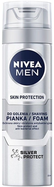 Antibacterial Shaving Foam "Silver Protection" - NIVEA MEN Silver Protect Shaving Foam — photo N1