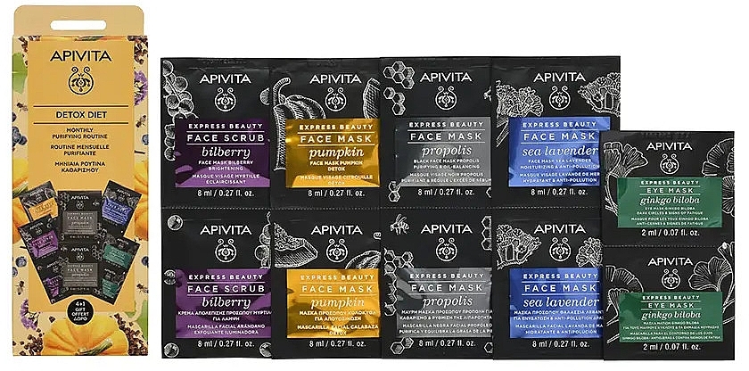 Set, 5 products - Apivita Express Beauty Detox Diet — photo N1