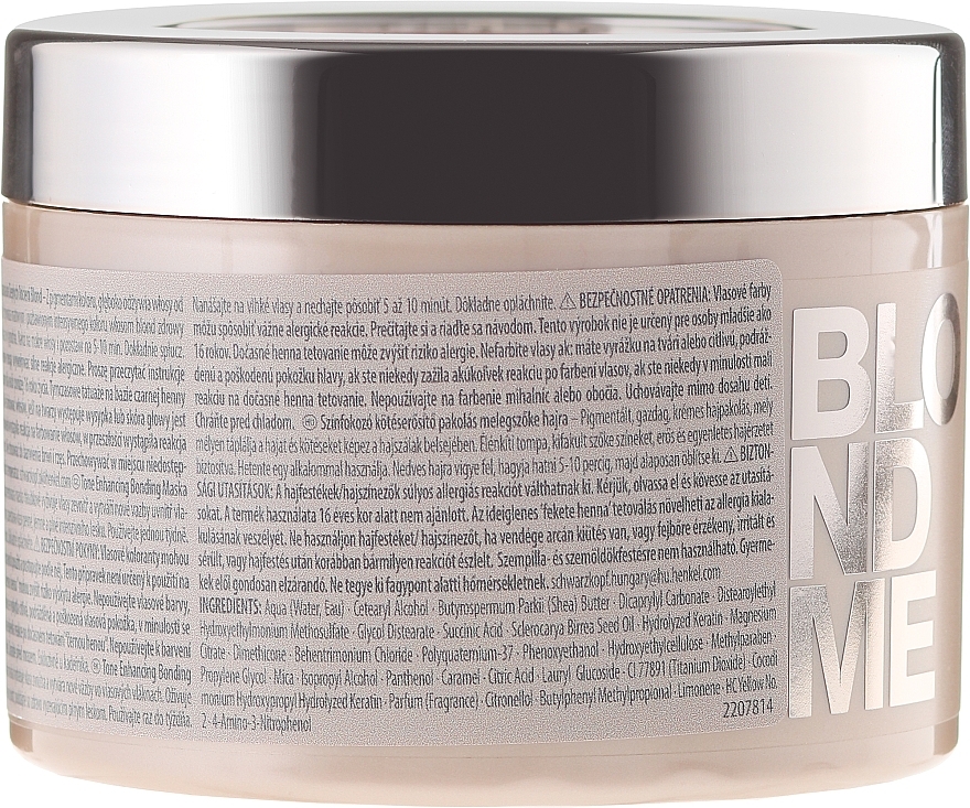 Bonding Mask for Warm Blonde Shades - Schwarzkopf Professional Blondme Tone Enhancing Bonding Mask Warm Blondes — photo N8